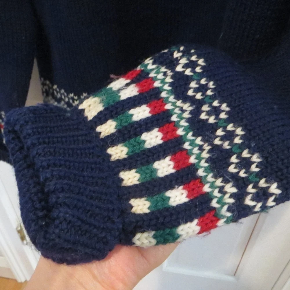 VINTAGE ALLEN SOLLY ENGLAND WOOL NORDIC SWEATER - Picture 4 of 8